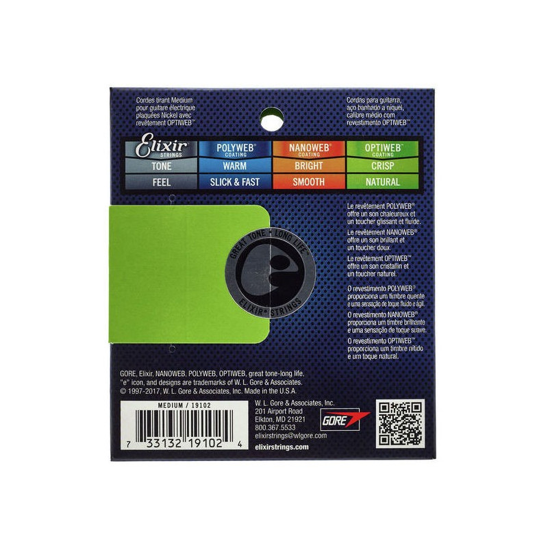 ELIXIR OPTIWEB 19102 MEDIUM 11-49 Encordado guitarra electrica
