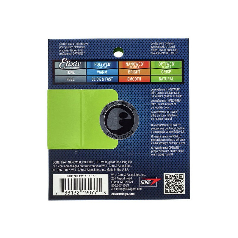 ELIXIR OPTIWEB 19102 MEDIUM 11-49 Encordado guitarra electrica de alta duracion