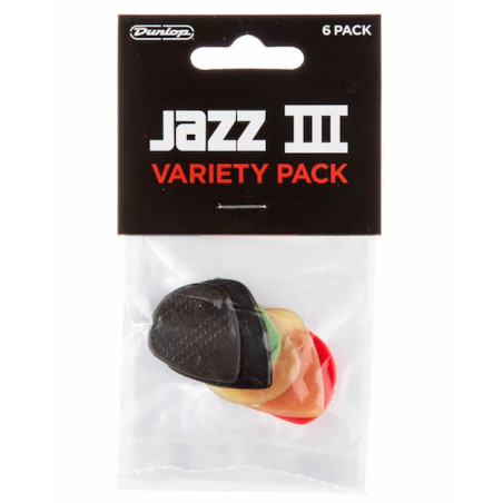 JIM DUNLOP JAZZ III PVP103 VARIETY PACK Set de picks para guitarra